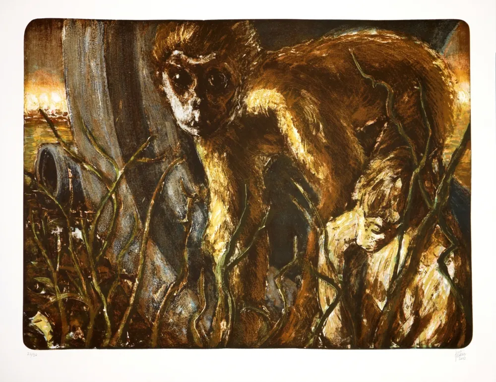 石版画 Aceves Humana - San titre