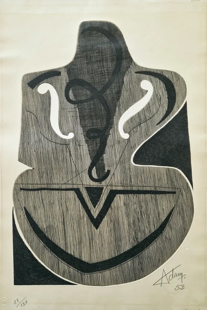蚀刻版画 Adam - Le violon