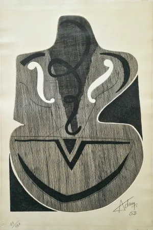 蚀刻版画 Adam - Le violon