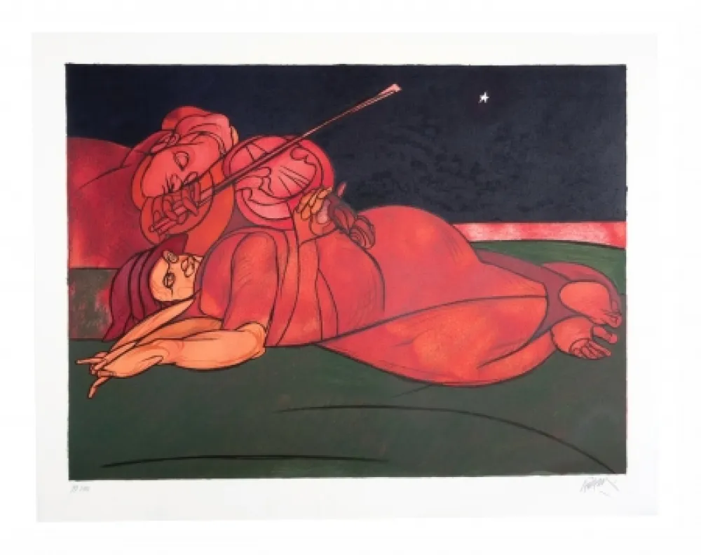 石版画 Adami - Etoile du matin