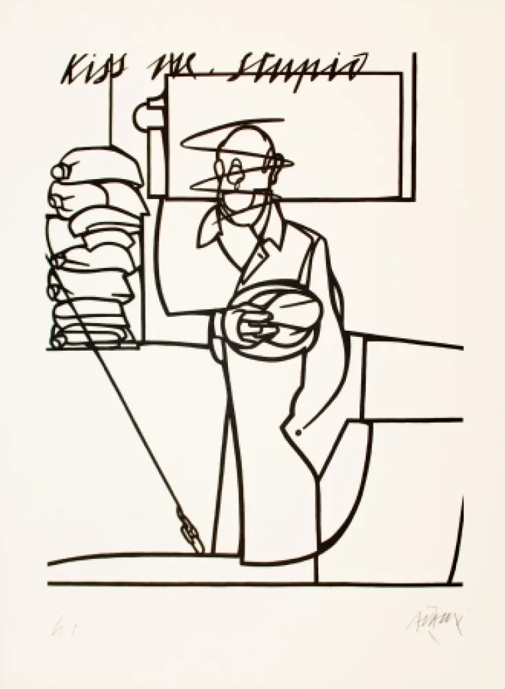 石版画 Adami - Kiss me stupid