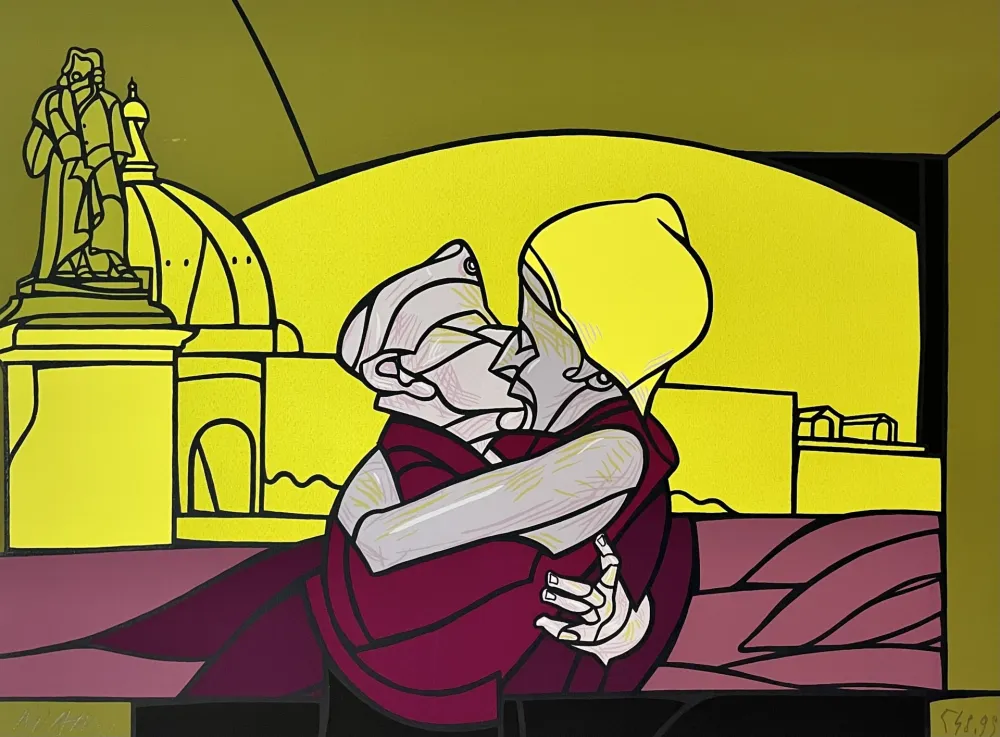 石版画 Adami - Le Baiser