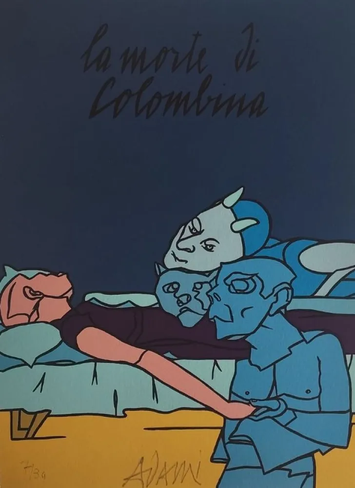 石版画 Adami - Les Impromptus du matin - Colombine