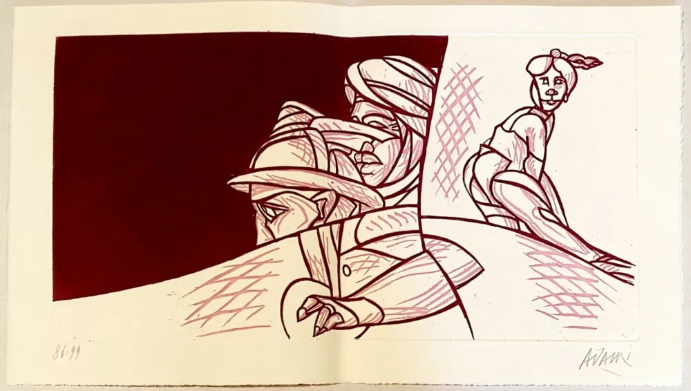 蚀刻版画 Adami - Les mots n'ont plus de bouche