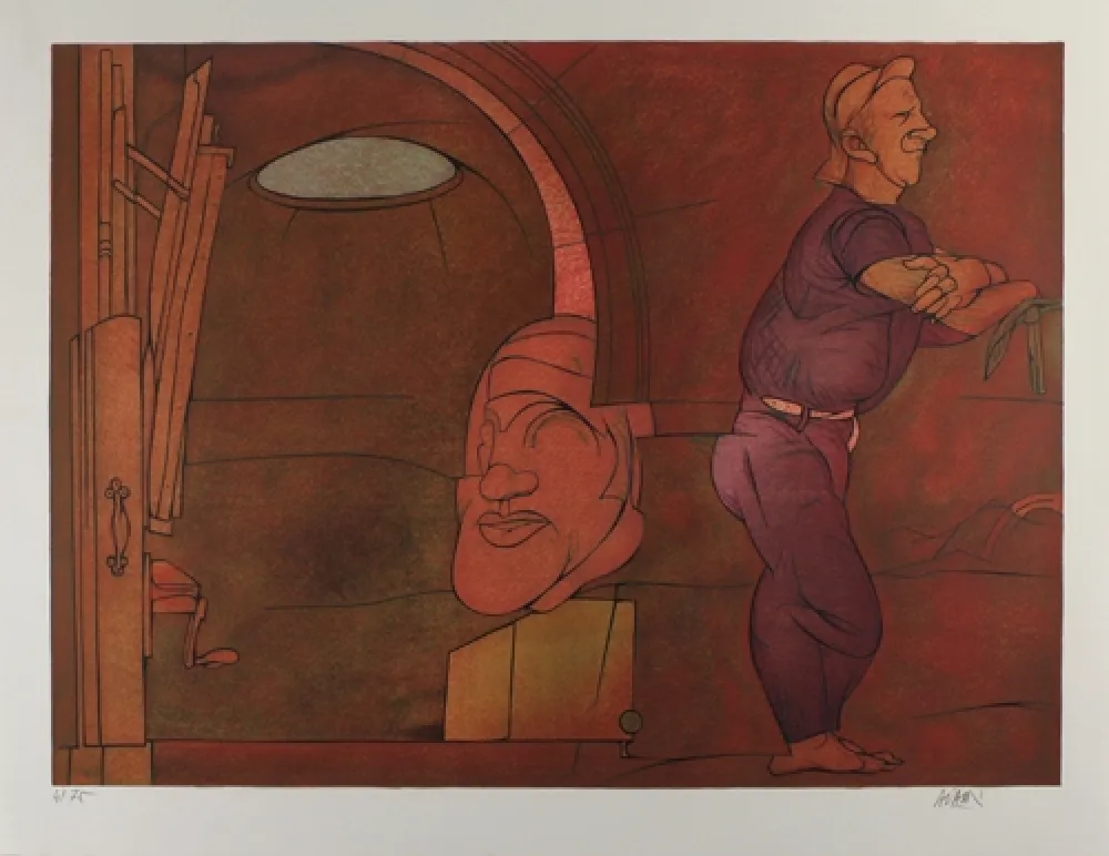 石版画 Adami - Naissance de la penture