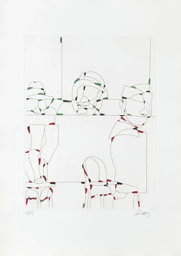 版画 Adami - Rittratti con espressione