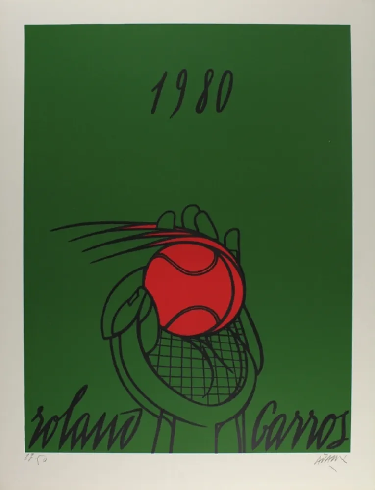 石版画 Adami - Roland Garros (vert)