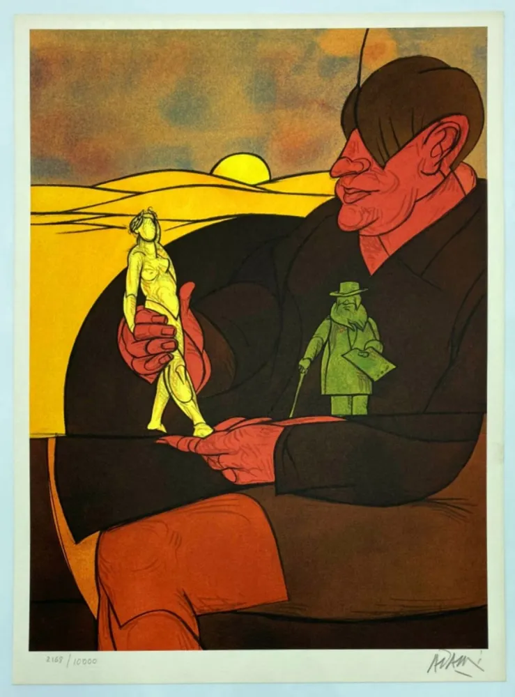 石版画 Adami - Statuette