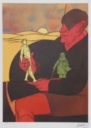 石版画 Adami - Statuette