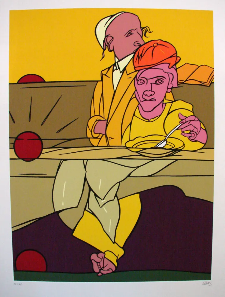 丝网印刷 Adami - Tramonto regard en arrière