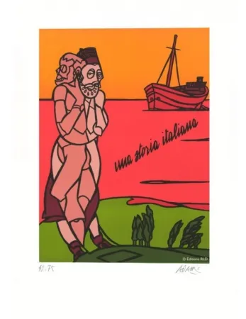 石版画 Adami - UNA STORIA ITALIANA
