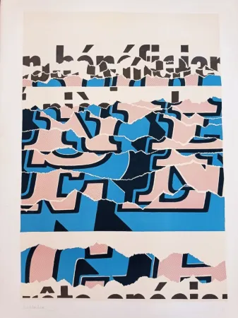 石版画 Aeschbacher - Arthur Aeschbacher - Composition, cca 1970, Lithograph on Arches paper, handsigned!