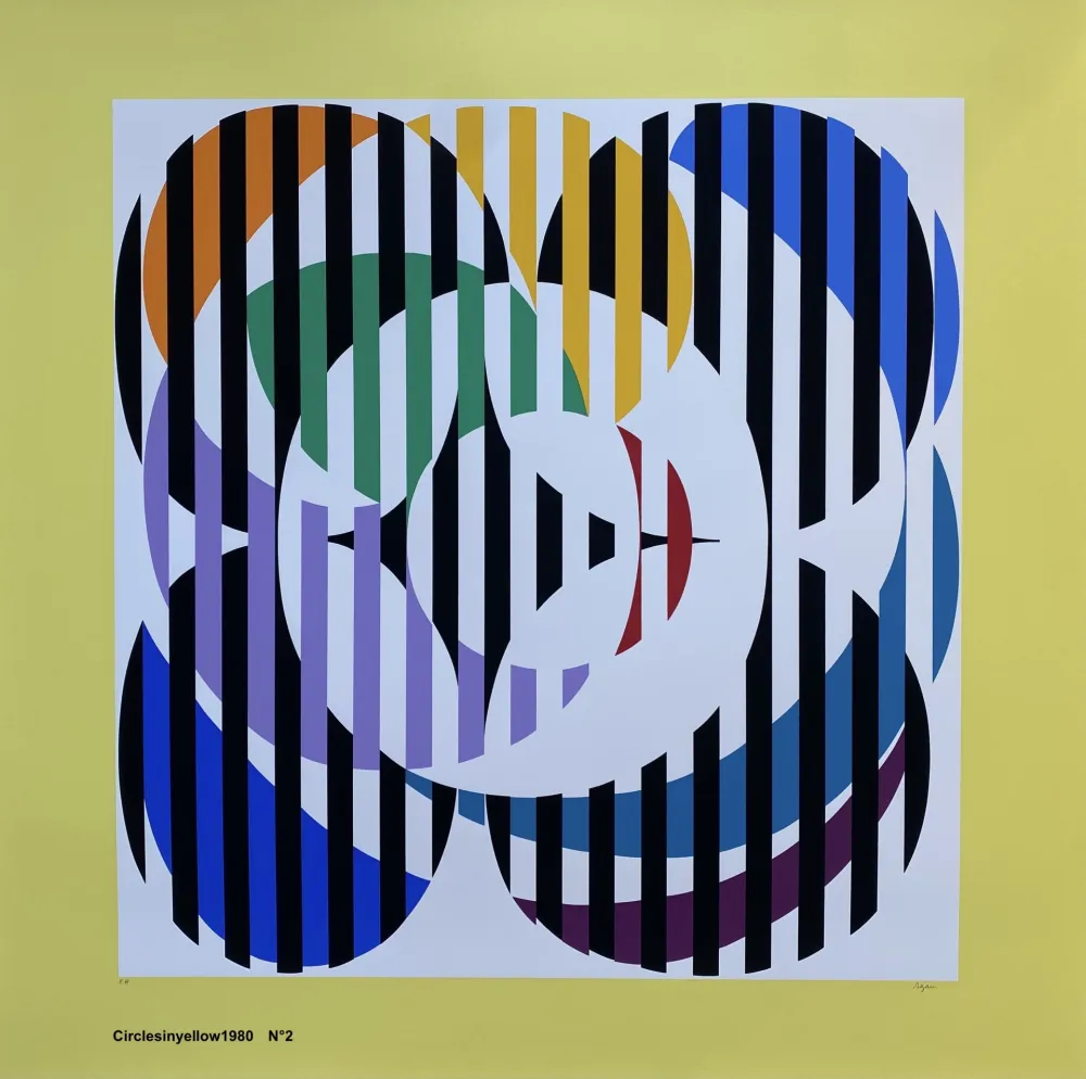丝网印刷 Agam - YELLOW CIRCLE 2