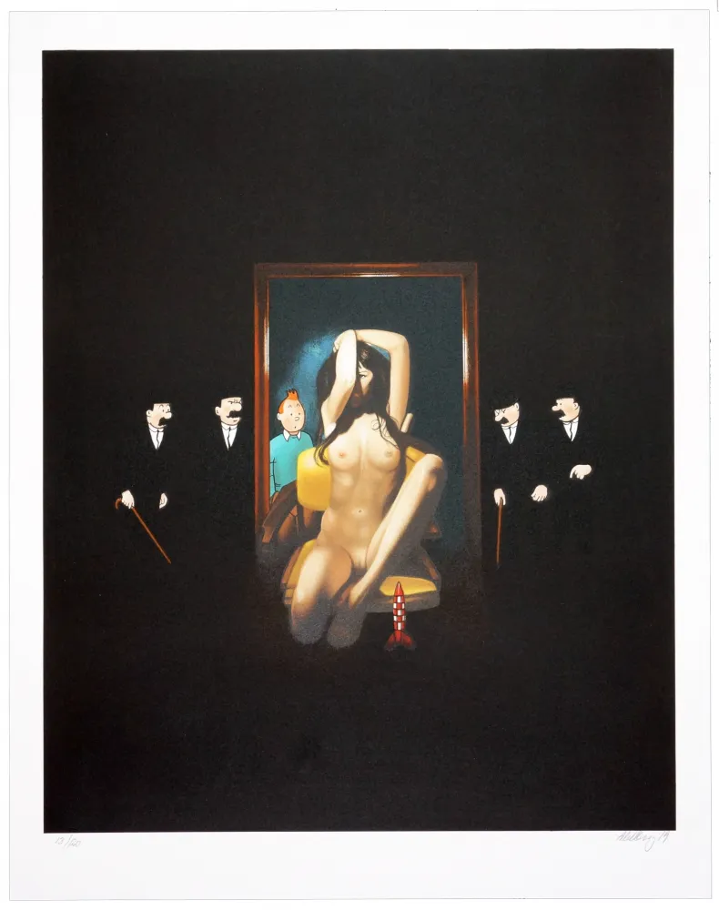 石版画 Ahlberg - Behind the mirror