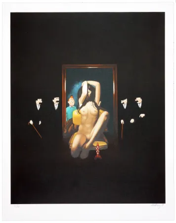 石版画 Ahlberg - Behind the mirror