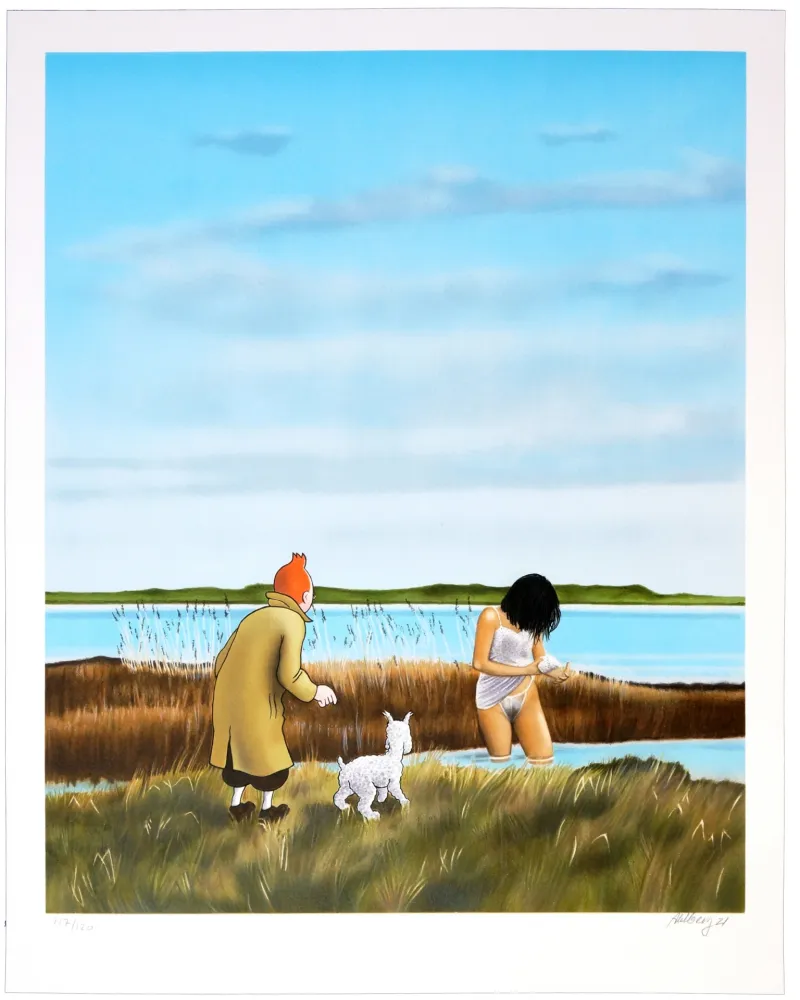 石版画 Ahlberg - (River)