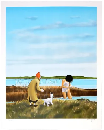 石版画 Ahlberg - (River)