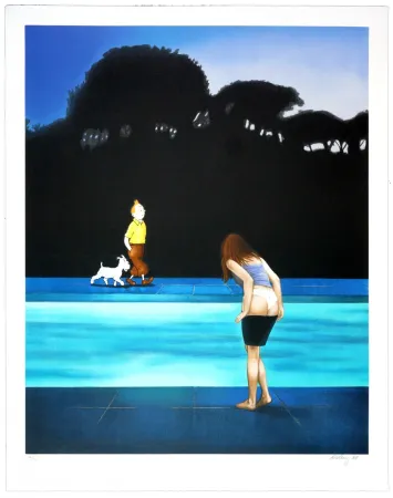 石版画 Ahlberg - Swimming Pool