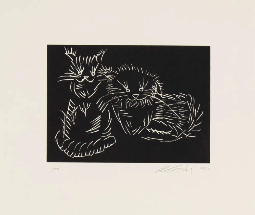 丝网印刷 Ai - Cats - pink edition