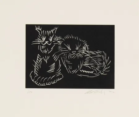 丝网印刷 Ai - Cats - pink edition