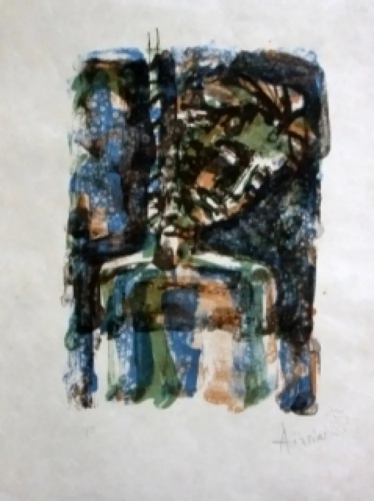 石版画 Aizpiri - Christ