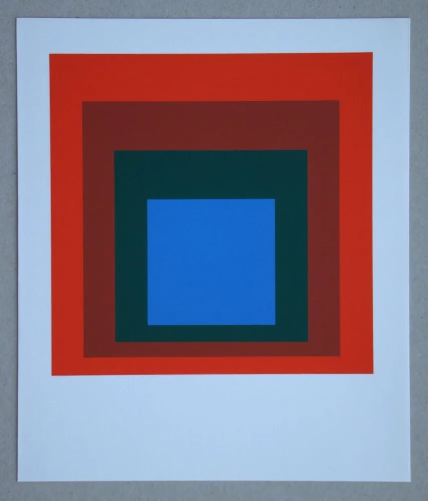 丝网印刷 Albers - Blue+darkgreen with 2 reds
