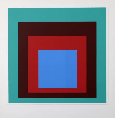 丝网印刷 Albers - Josef Albers - Landesmuseum Münster 28. April bis 2. Juni 1968 (Book with one screen-print)