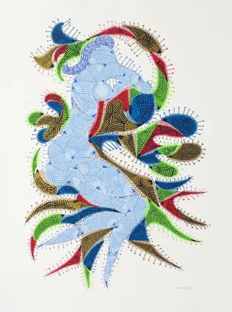 丝网印刷 Alberti - Amor de día, Amor de noche, una flor no siempre da flores V