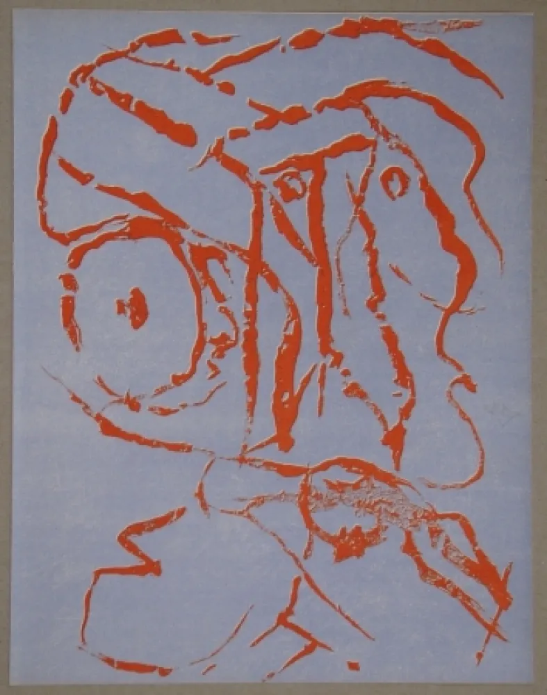 石版画 Alechinsky - Abstract head