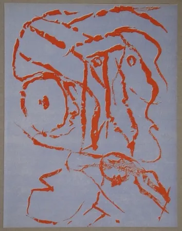 石版画 Alechinsky - Abstract head