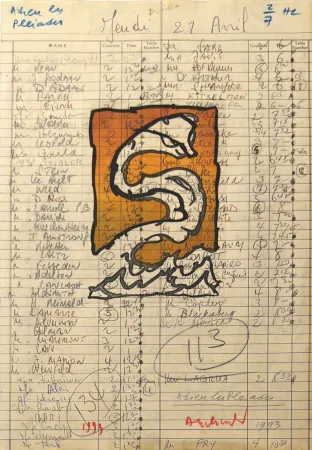 版画 Alechinsky - Adieu les Pleiades