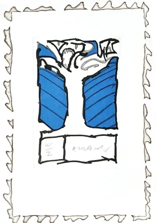 蚀刻飞尘法 Alechinsky - Arbre bleu