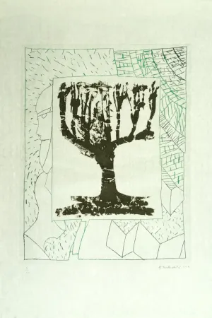 版画 Alechinsky - Arbre central, au vert 