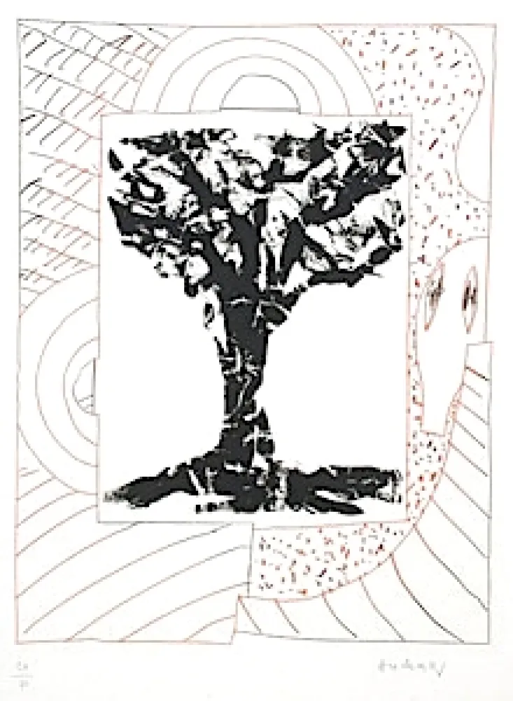 蚀刻版画 Alechinsky - Arbre orange 