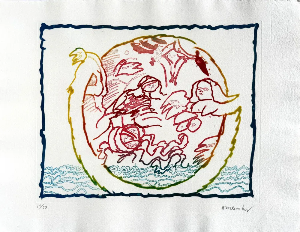蚀刻版画 Alechinsky - Astres et désastres IV