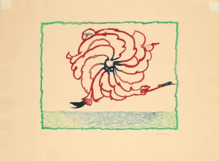 版画 Alechinsky - Astrologue en fuite