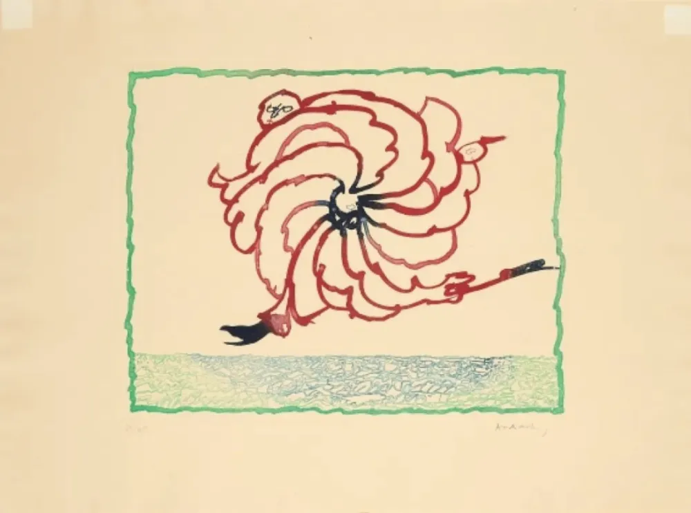 版画 Alechinsky - Astrologue en fuite