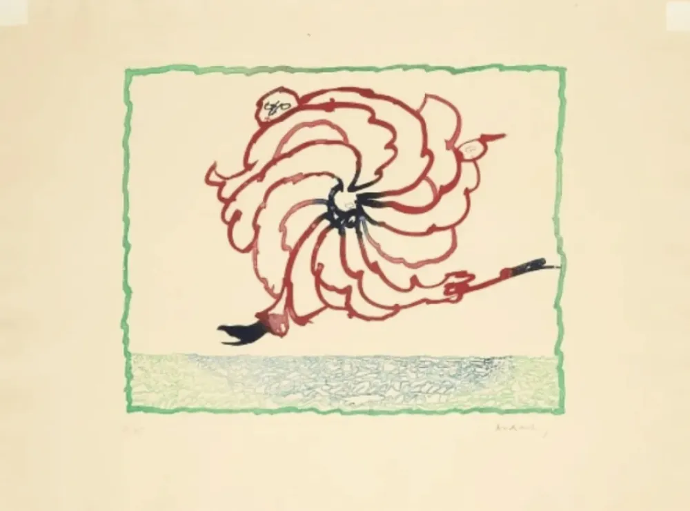 版画 Alechinsky - Astrologue en fuite
