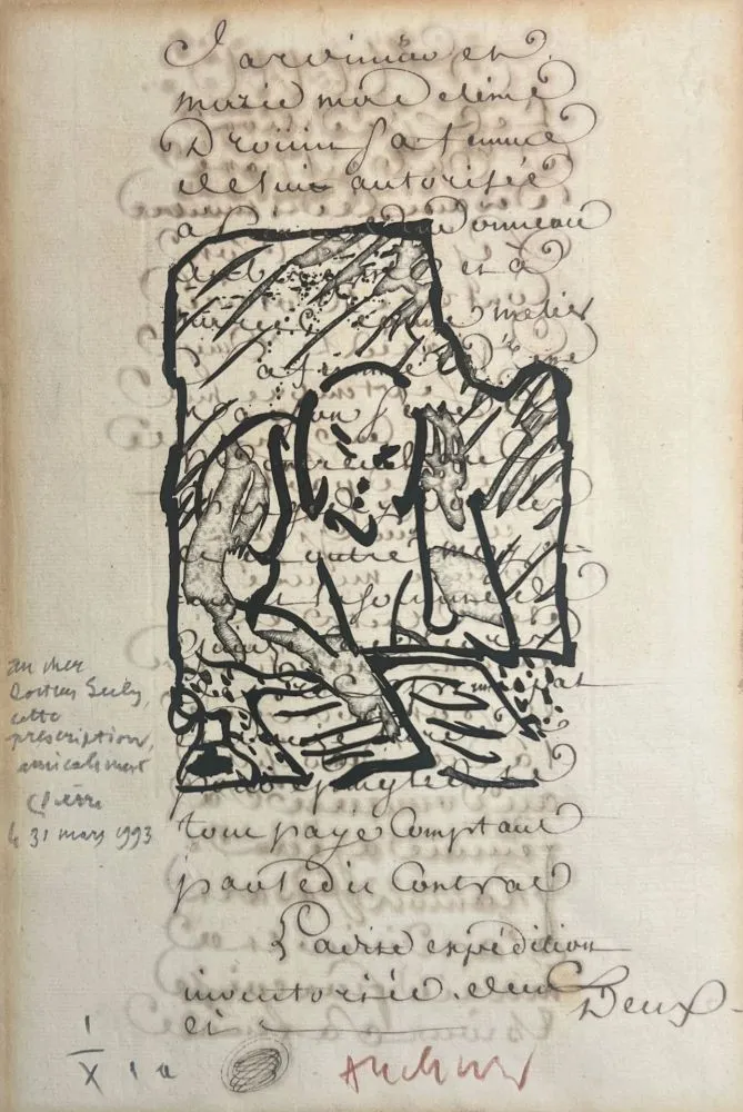 蚀刻版画 Alechinsky - Au cher Docteur Seely ...