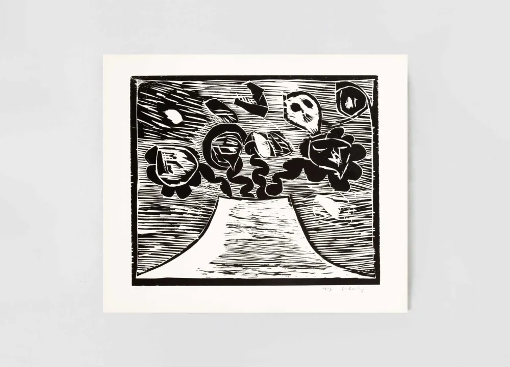 木刻 Alechinsky - Au fil du bois III