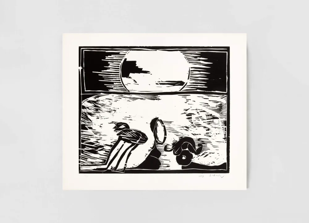 木刻 Alechinsky - Au fil du bois VI