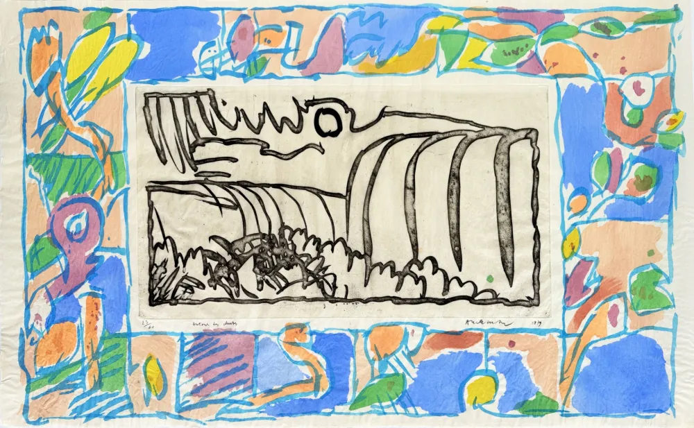 蚀刻飞尘法 Alechinsky - Autour de chute