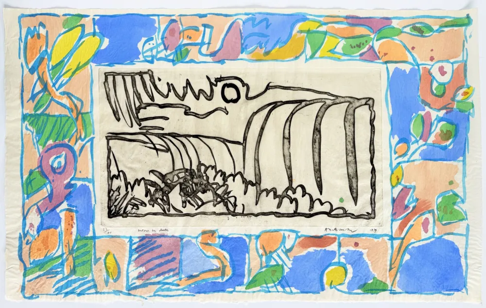 蚀刻飞尘法 Alechinsky - Autour de chute