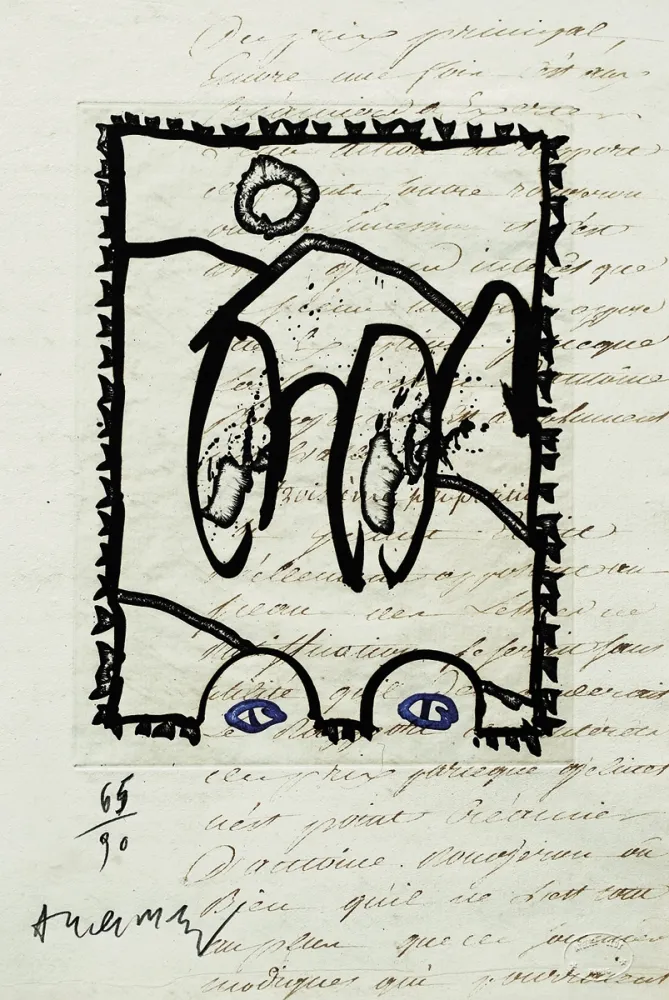 蚀刻版画 Alechinsky - Aux petits soins