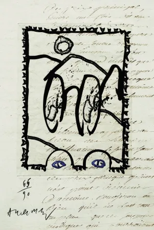 蚀刻版画 Alechinsky - Aux petits soins