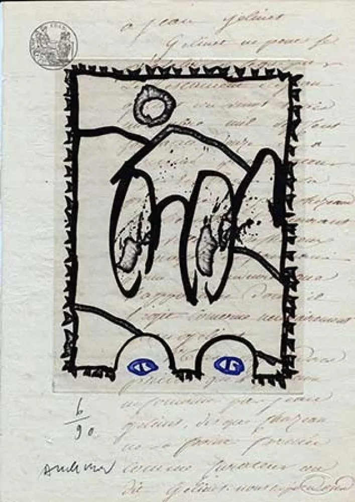 版画 Alechinsky - Aux petits soins