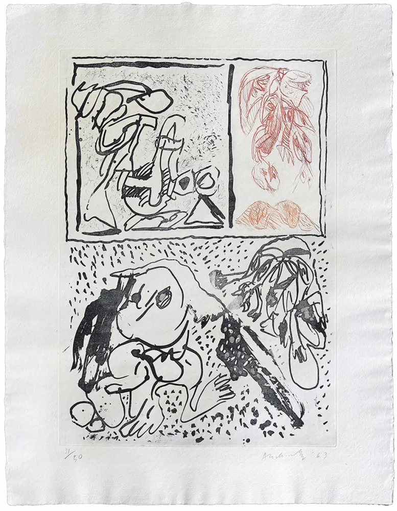 蚀刻版画 Alechinsky - Avec plaisir