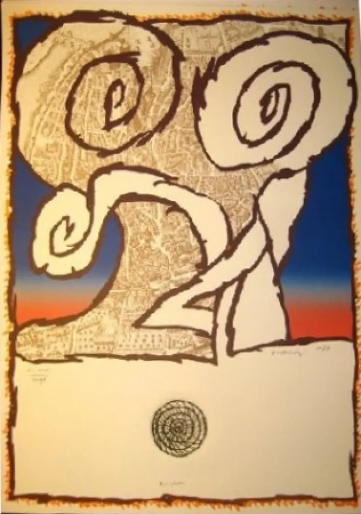 蚀刻版画 Alechinsky - Avignon