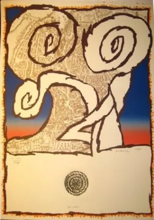 蚀刻版画 Alechinsky - Avignon