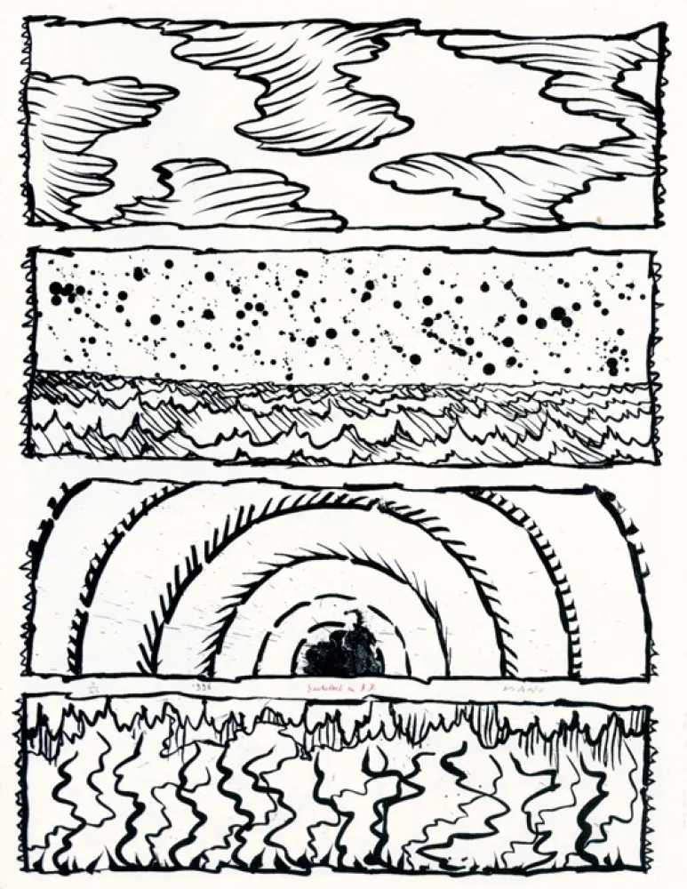 石版画 Alechinsky - Bachelard en bandes dessinées